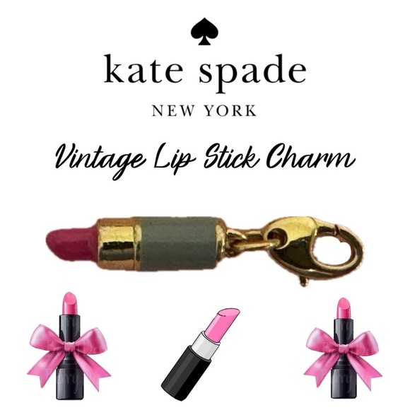 KATE SPADE Lipstick 12 KT Plated Charm (No Bracelet) - Picture 1 of 5